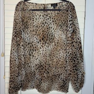 Bebe sheer leopard print blouse | Size L